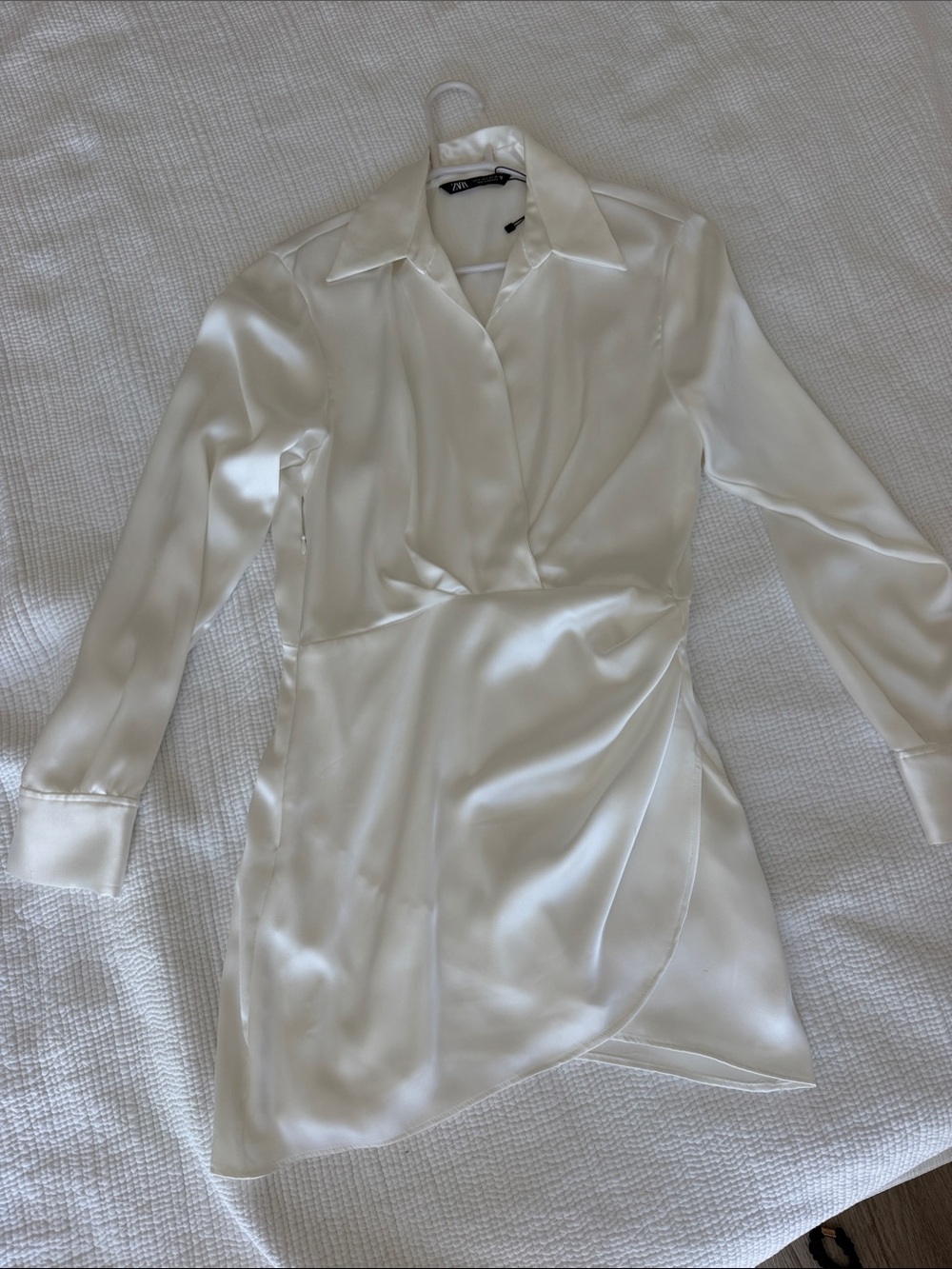 Zara Small White Satin Mini Dress